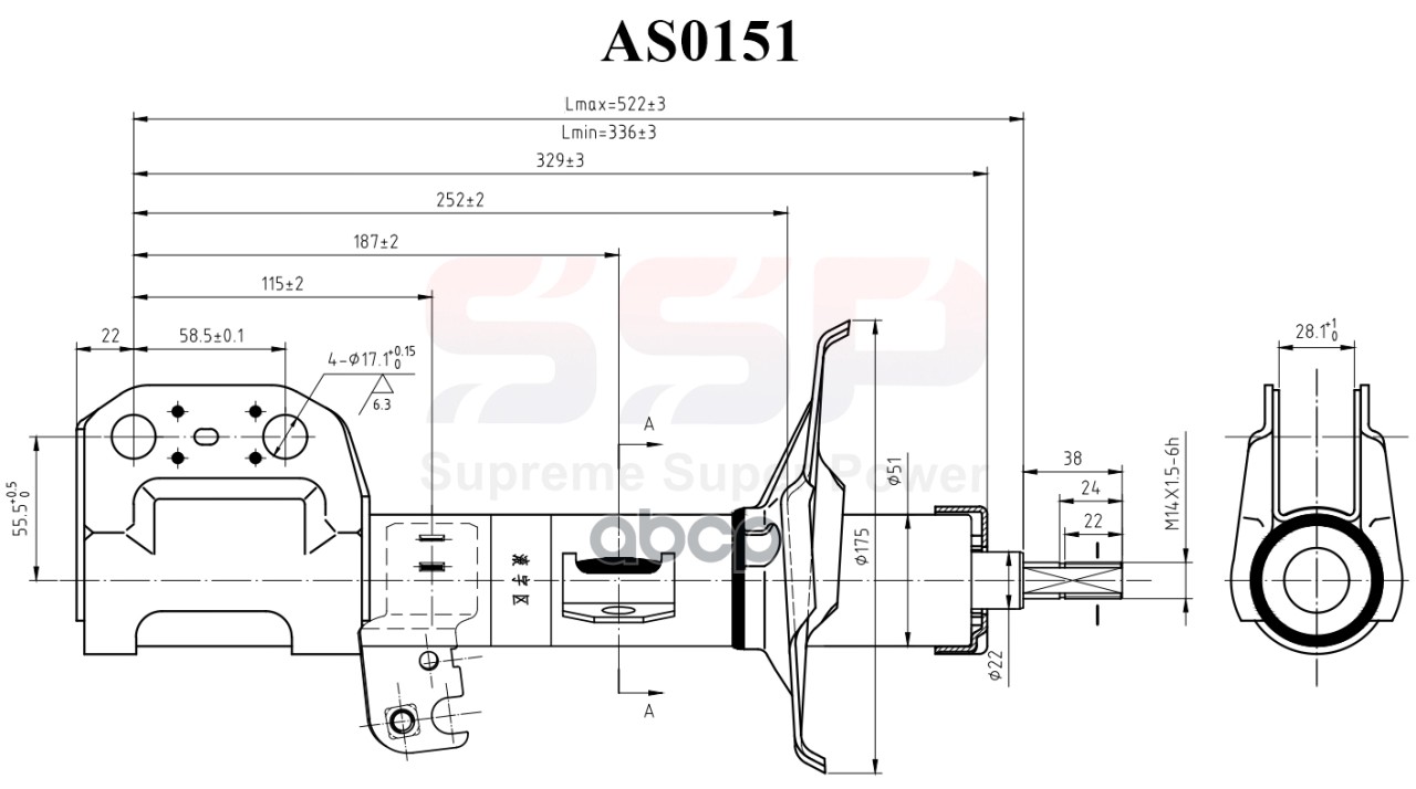 

Стойка Амортизационная Ssp 334816 48520-09B40 Toyota Avensis Zt25 02- Передн. Лев. SSP арт