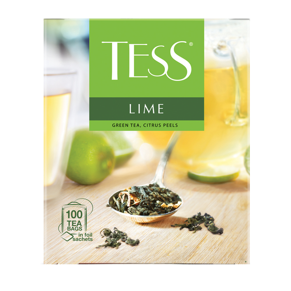 фото Чай зеленый tess lime 100 пакетиков