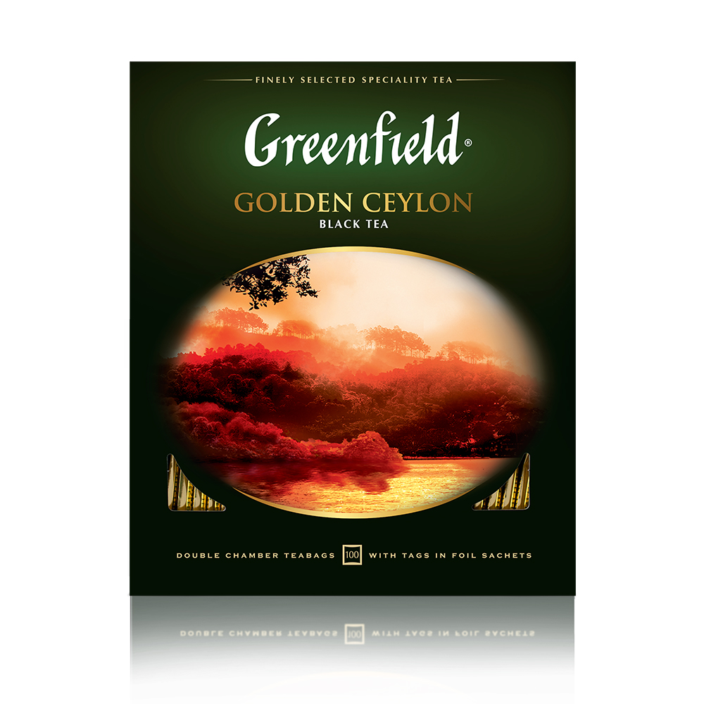 фото Чай черный greenfield golden ceylon 100 пакетиков