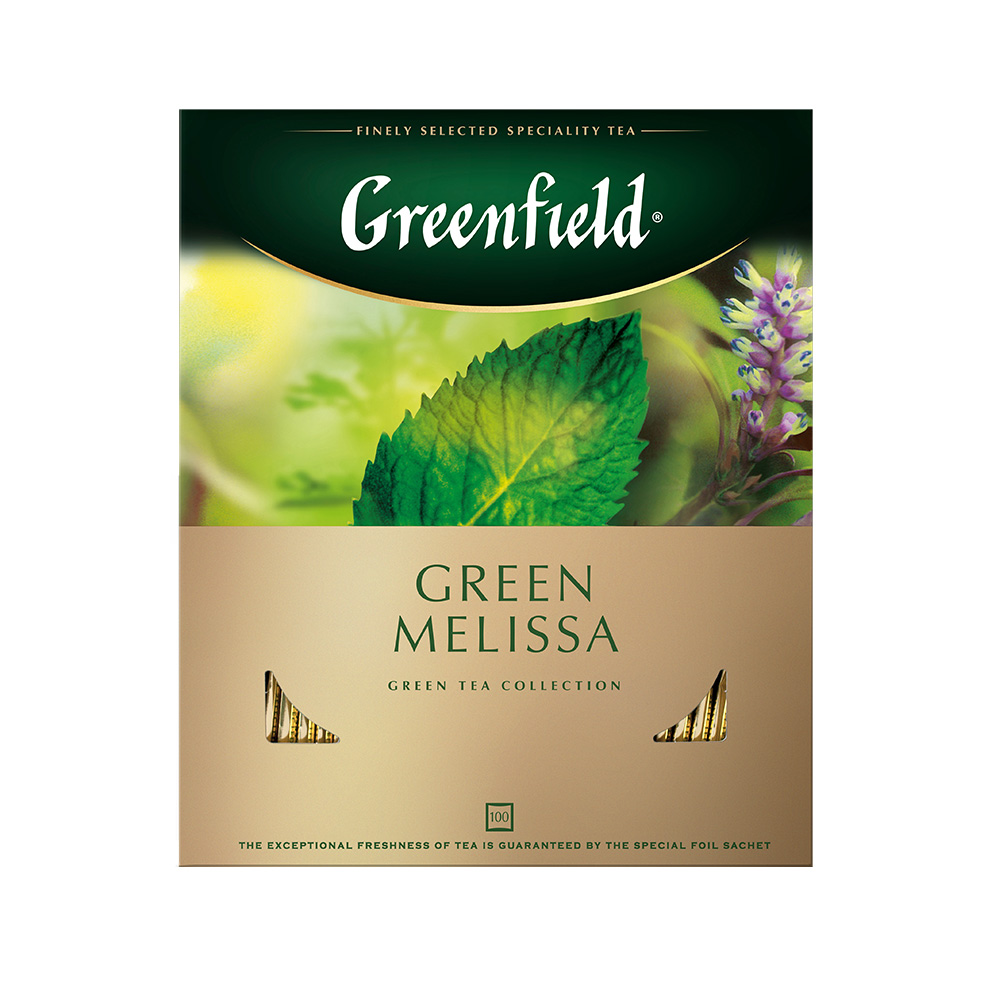 фото Чай зеленый greenfield green melissa 100 пакетиков