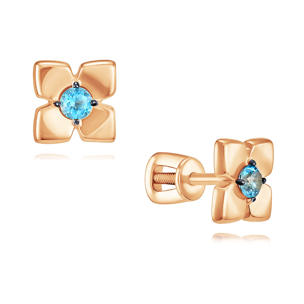 

Серьги пусеты из красного золота ADAMAS 21041050/01-А50Ч-660, топаз, 21041050/01-А50Ч-660