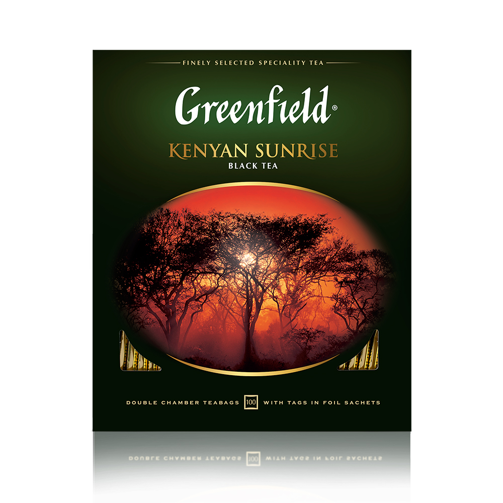 фото Чай черный greenfield kenyan sunrise 100 пакетиков