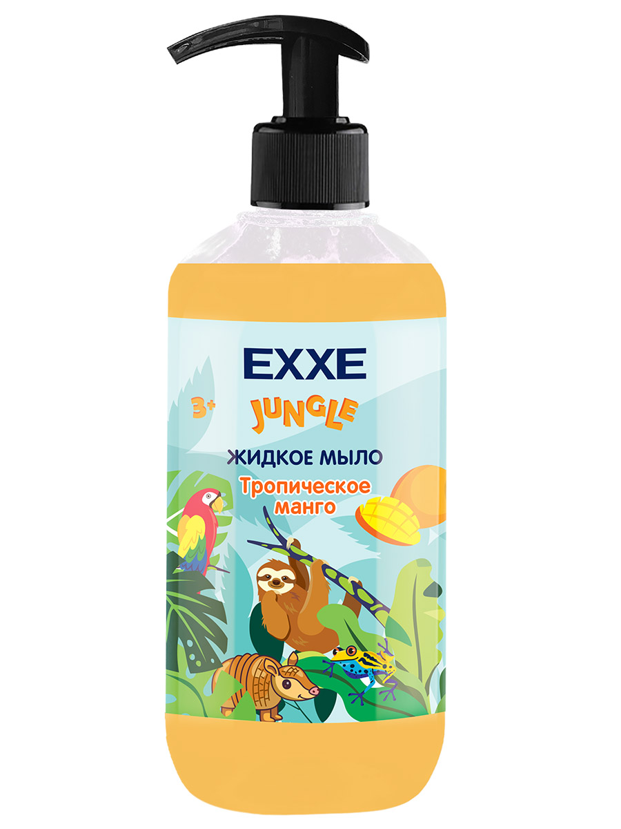 Жидкое мыло EXXE Тропическое манго Джунгли 3+ 500мл мыло жидкое с ароматом персика 500мл