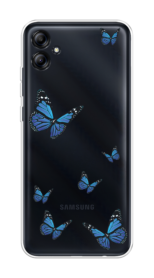 

Чехол на Samsung Galaxy A04e/A042 "Blue butterflies", Синий;черный, 2107650-1