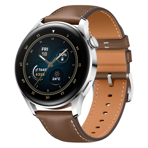 

Смарт-часы Huawei Watch 3 Galileo-L21E, 1.43", серебристый / коричневый [55026813]