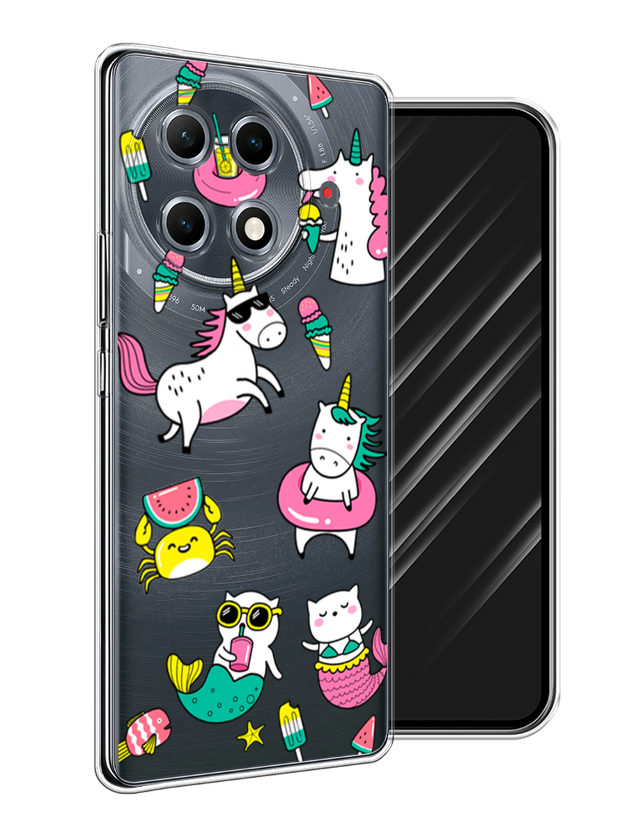 

Чехол Awog на Tecno Camon 30S Pro "На отдыхе", Белый;бирюзовый;розовый, 309550-1