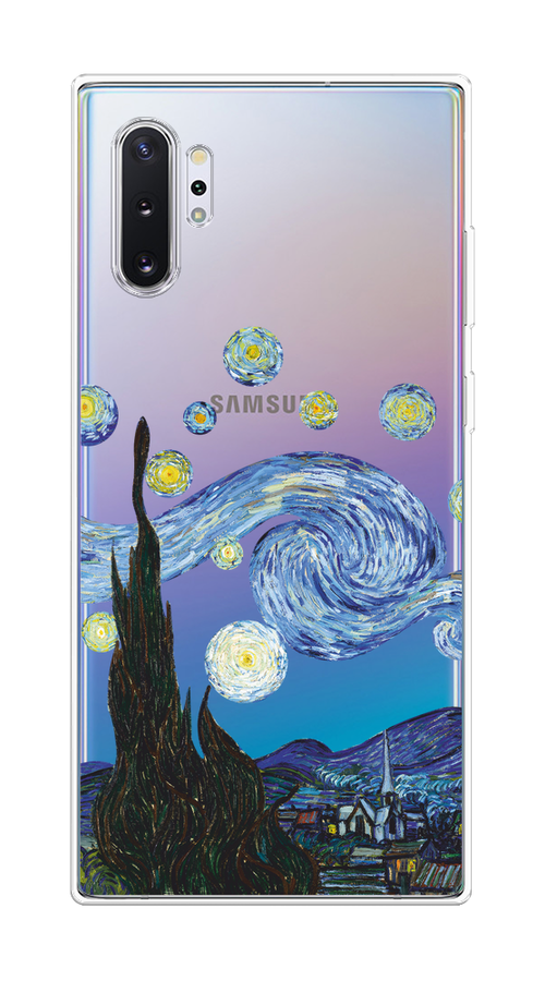 

Чехол на Samsung Galaxy Note 10 Plus "Ночь Ван Гога", Голубой;синий;черный, 28550-1