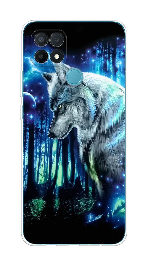 

Чехол на Oppo A15/A15s "Сказочный волк", Синий;серебристый;черный, 254750-1