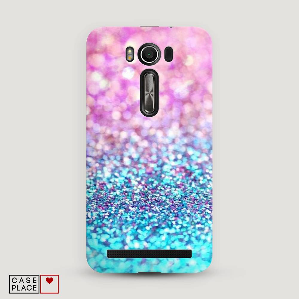 фото Чехол awog "розово-голубые глиттеры рисунок" для asus zenfone 2 laser ze550/551kl