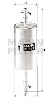 

Фильтр топливный MANN-FILTER WK512/1, фильтр топливный WK512/1