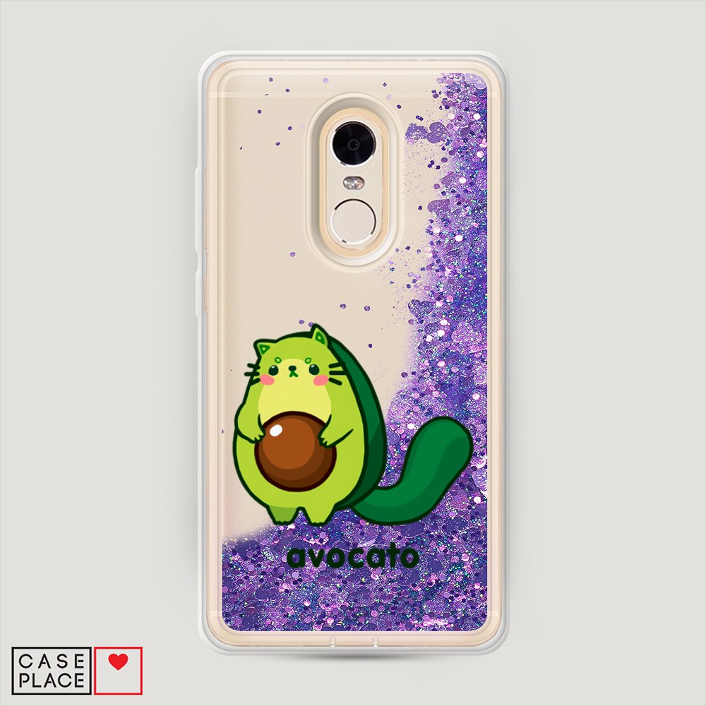 фото Жидкий чехол с блестками "avocato" на xiaomi redmi note 4 awog