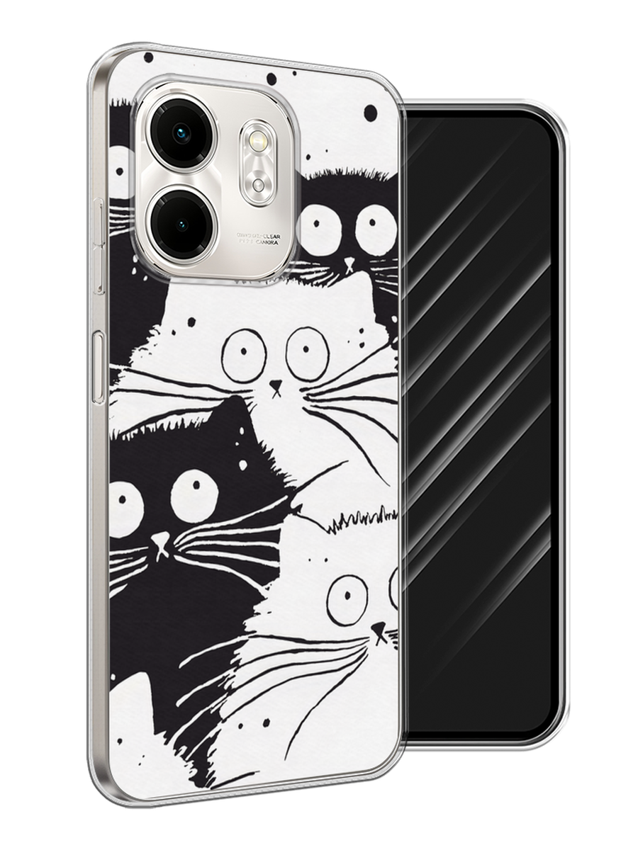 

Чехол Awog на Infinix Smart 9/Hot 50i "Коты черно-белые", Черный;белый, 3106750-1