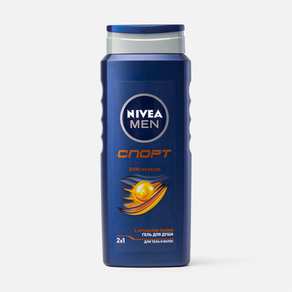 Гель для душа Nivea Men Спорт 2 в 1 для тела и волос, нейтральный pH, с минералами 500 мл