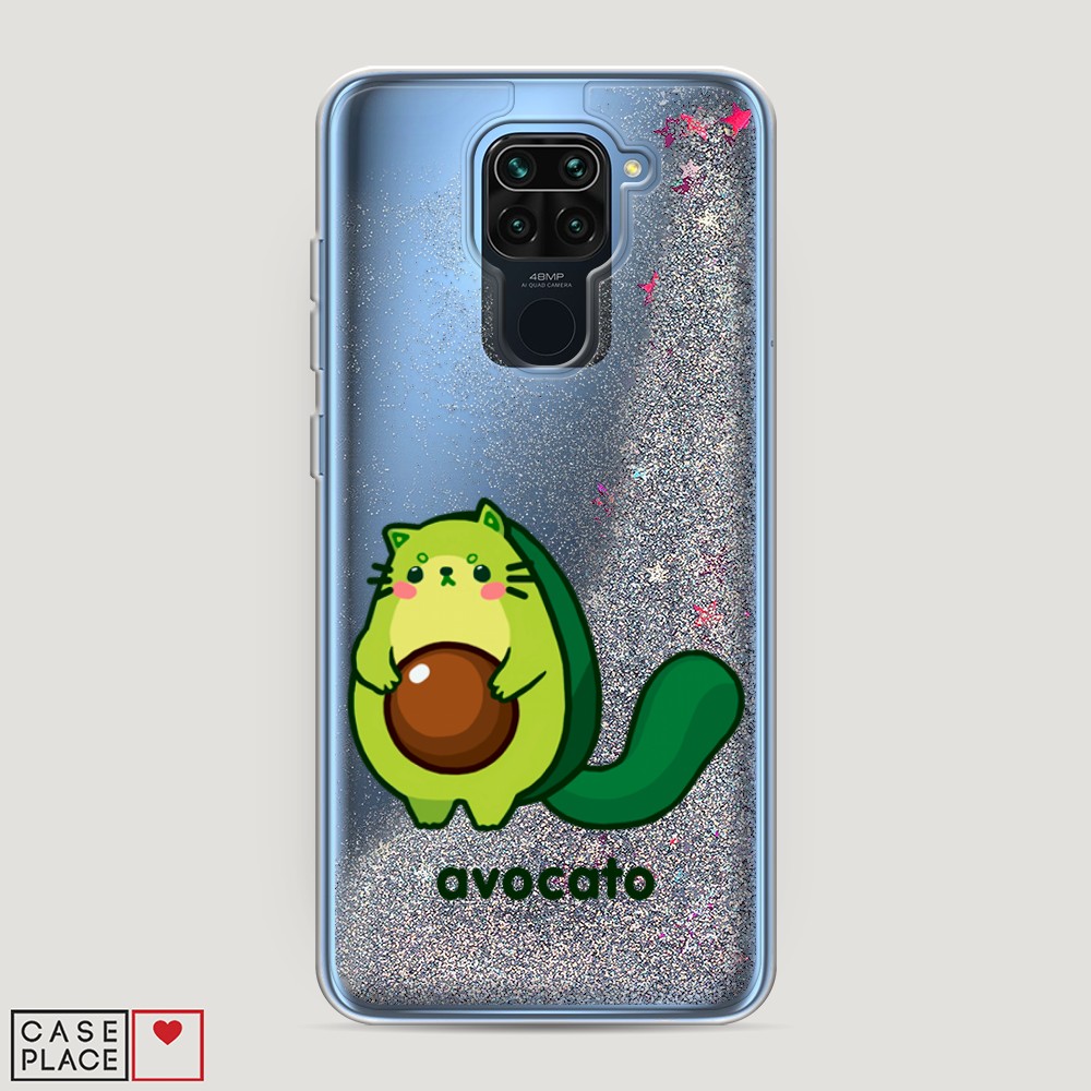 фото Жидкий чехол с блестками "avocato" на xiaomi redmi note 9 awog