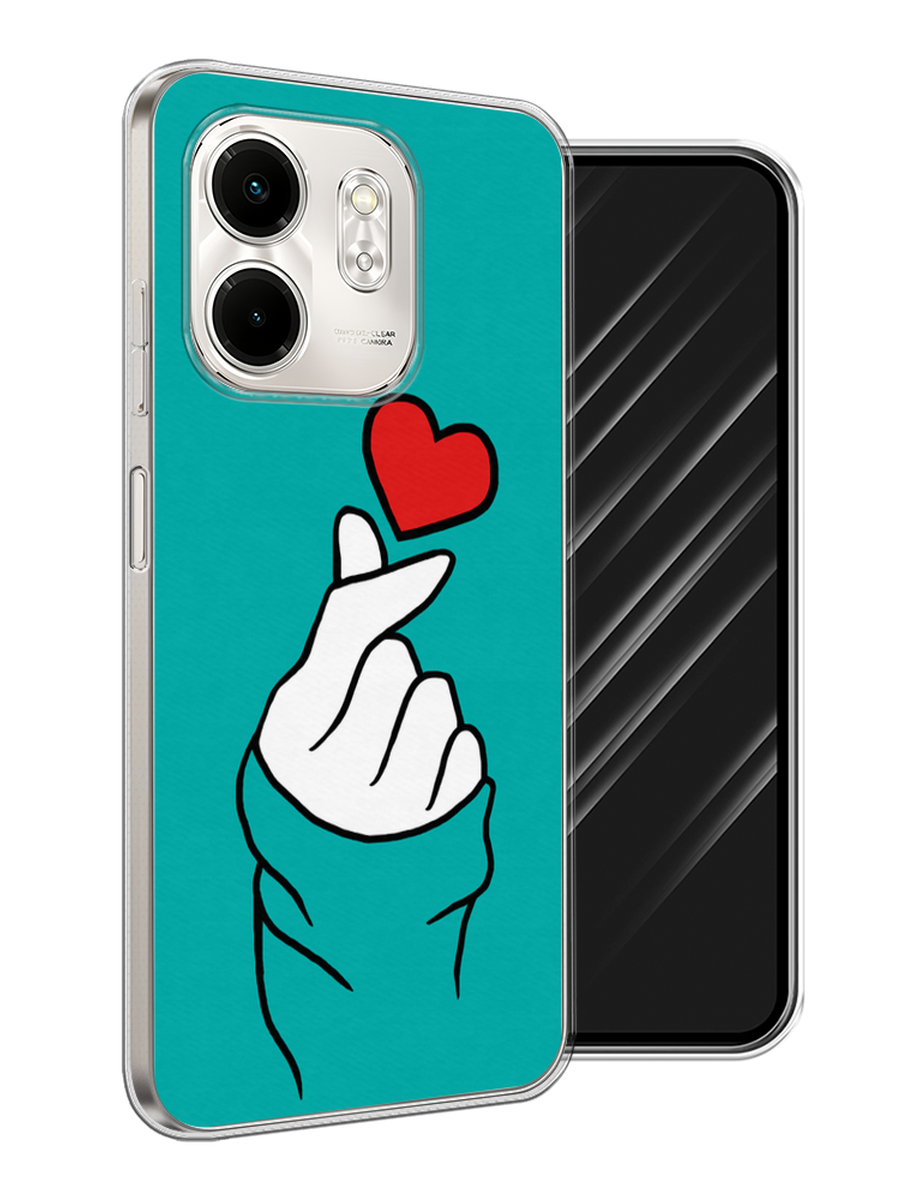 

Чехол Awog на Infinix Smart 9/Hot 50i "Маленькое сердечко", Голубой;белый;красный, 3106750-1