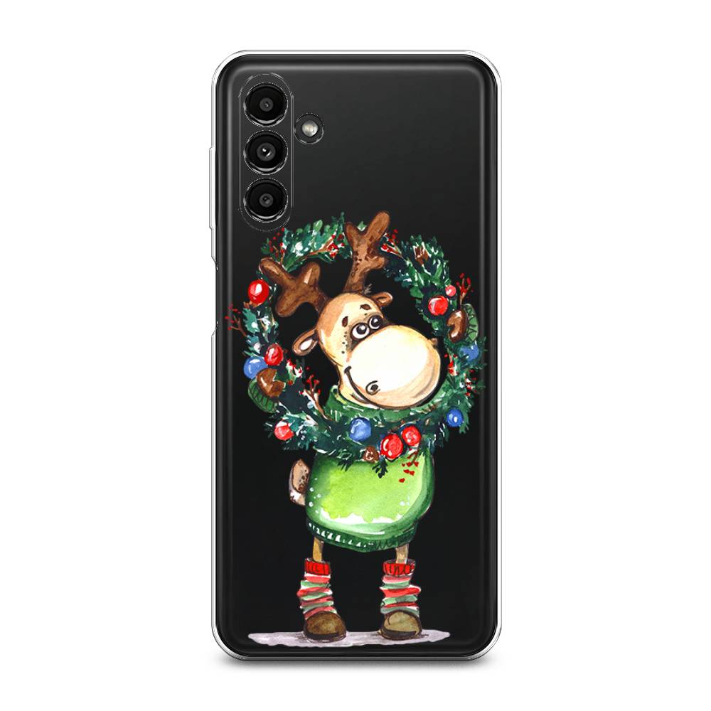 

Чехол на Samsung Galaxy A14 5G "Олень с новогодним венком", 2107250-4