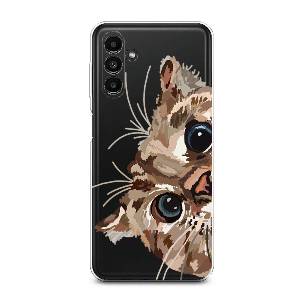 

Чехол на Samsung Galaxy A14 5G "Любопытный кот", Коричневый;синий;черный, 2107250-1