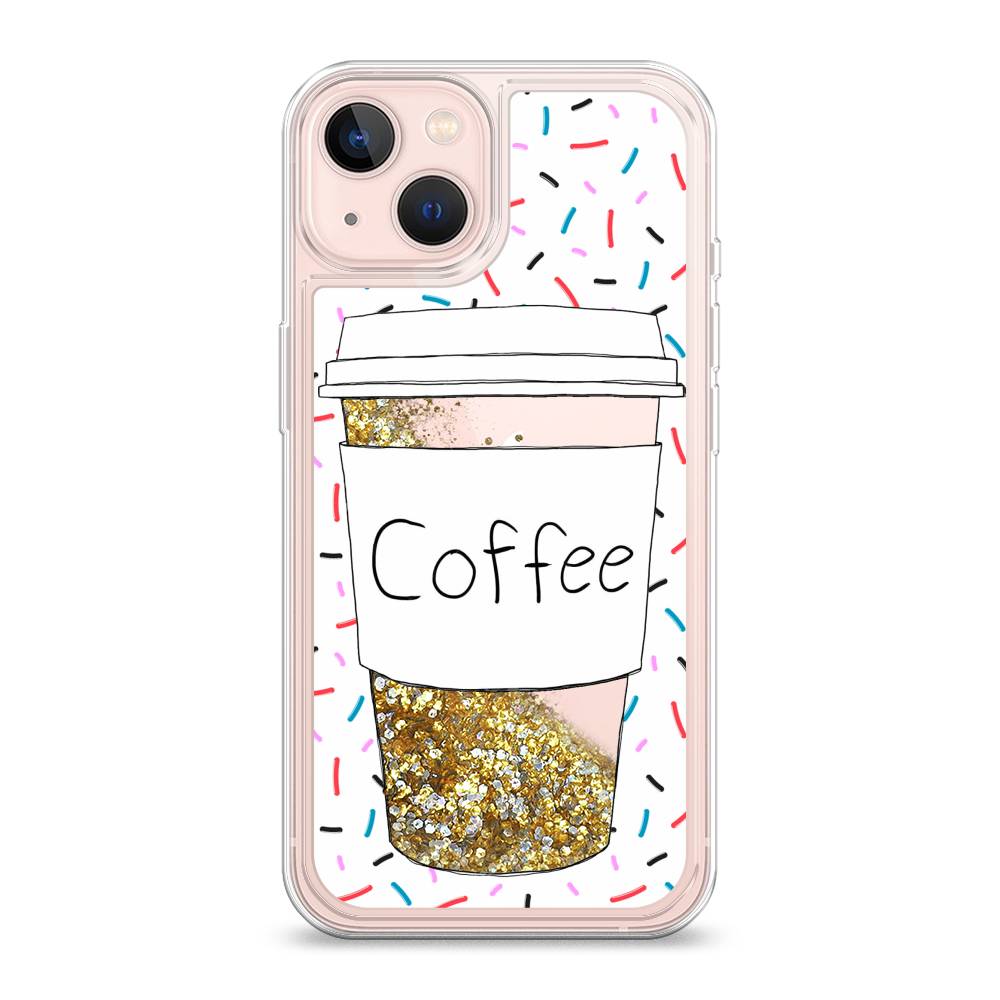 

Жидкий чехол с блестками "Coffee прозрачный стакан" на Apple iPhone 13, 14290-1