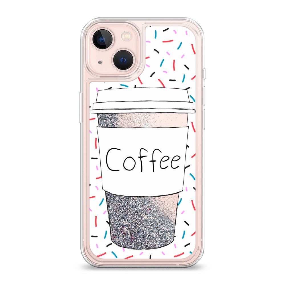 

Жидкий чехол с блестками "Coffee прозрачный стакан" на Apple iPhone 13, 14291-1