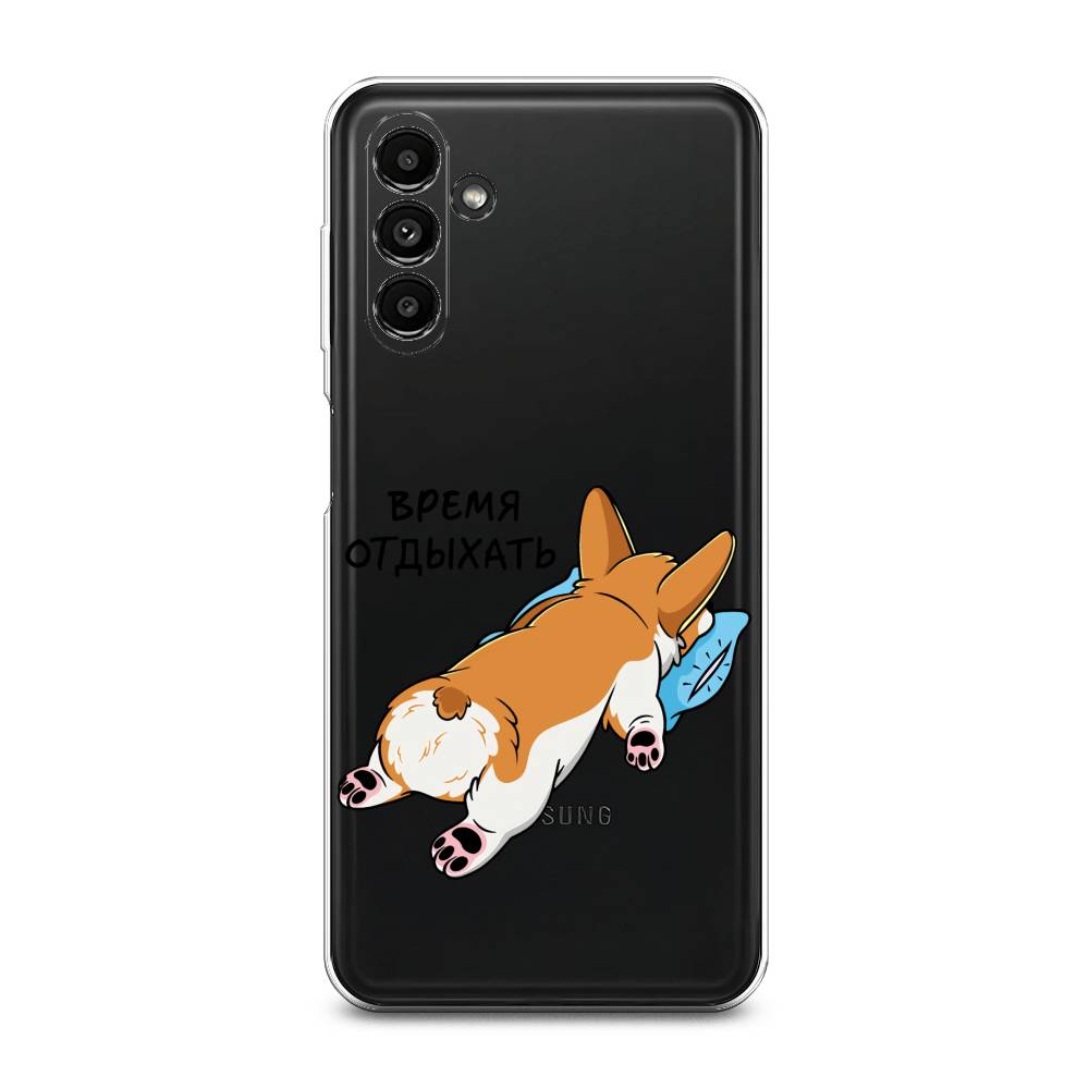 

Чехол на Samsung Galaxy A14 5G "Корги отдыхает", Черный;коричневый;голубой, 2107250-1