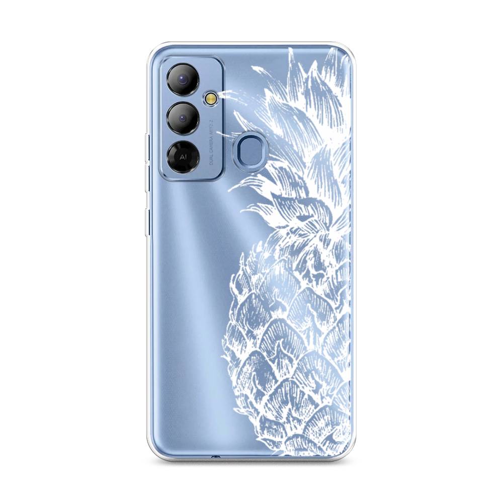 

Чехол Awog на Tecno Pop 6 Go "Ананас графика белая", Белый, 302950-10