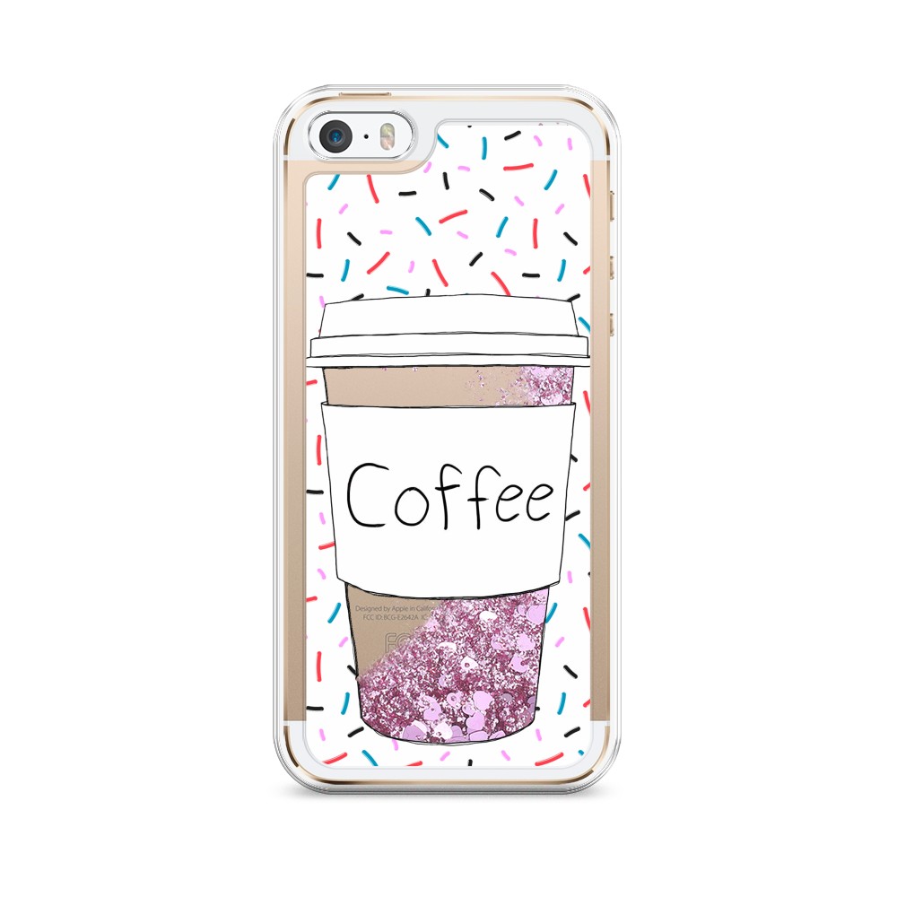 

Жидкий чехол с блестками "Coffee прозрачный стакан" на Apple iPhone 5, 10394-1