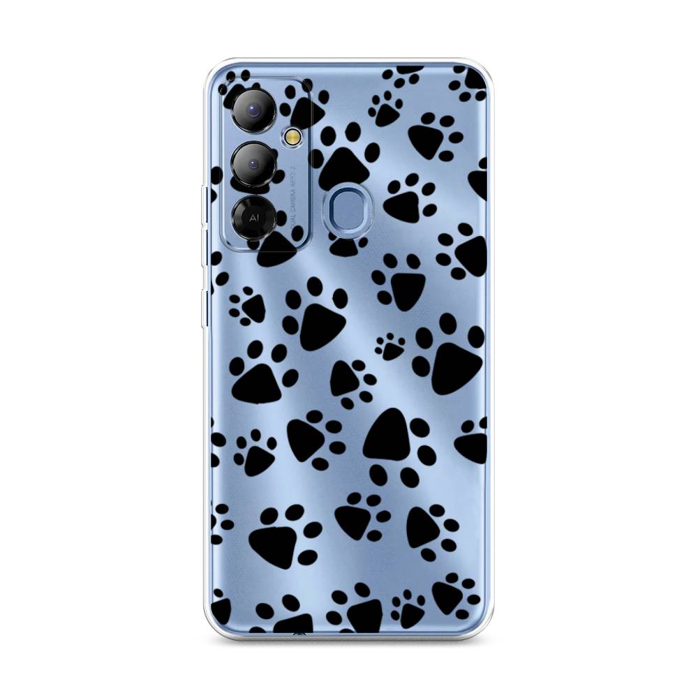 

Чехол Awog на Tecno Pop 6 Go "Лапки черные", Черный, 302950-2