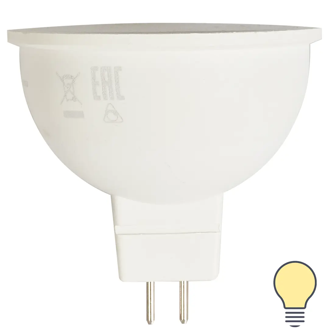 

Лампа светодиодная Osram Star GU5.3 220 В 7 Вт спот матовая 600 лм жёлтый свет для диммера