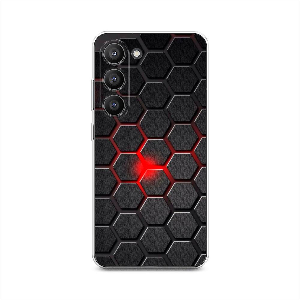 

Чехол на Samsung Galaxy S23 5G "Соты красные", Красный;черный;серый, 2107350-3