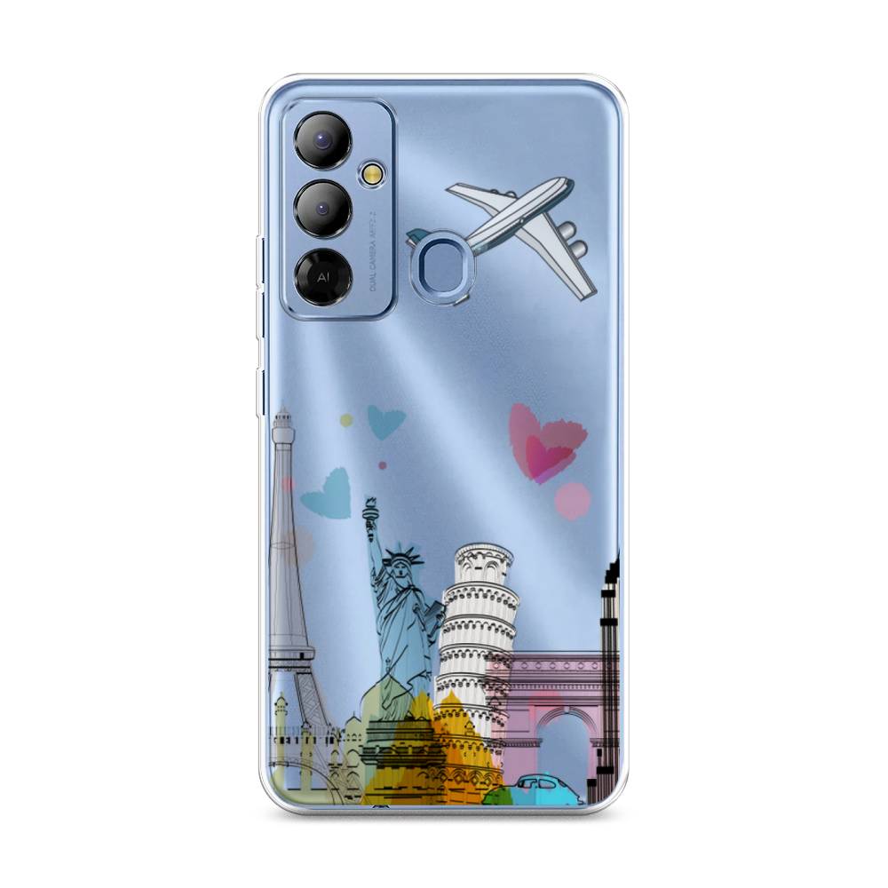 

Чехол Awog на Tecno Pop 6 Go "Самолет путешествий", Желтый, 302950-10