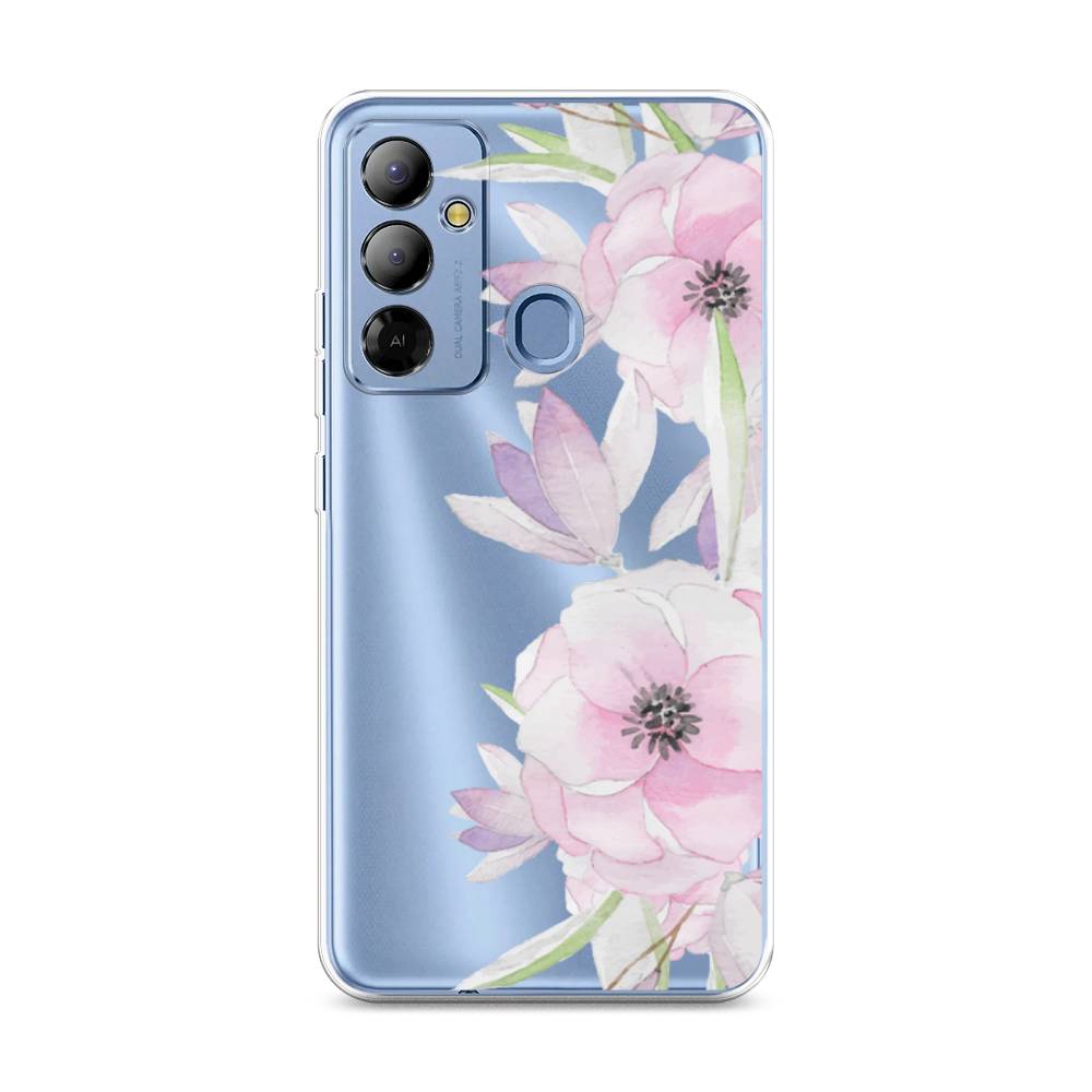 

Чехол Awog на Tecno Pop 6 Go "Нежные анемоны", Розовый;черный;фиолетовый, 302950-8