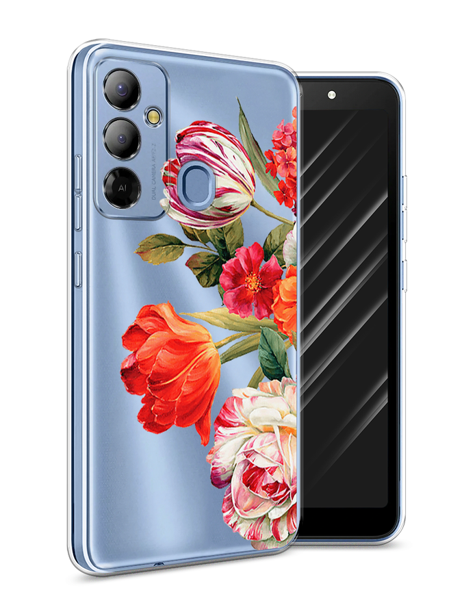 

Чехол Awog на Tecno Pop 6 Go "Весенний букет", Красный;розовый;зеленый, 302950-8