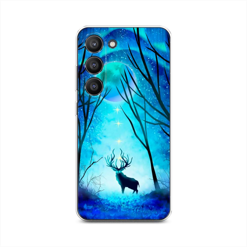 

Чехол на Samsung Galaxy S23 5G "Олень северное сияние", Синий;черный;голубой, 2107350-1