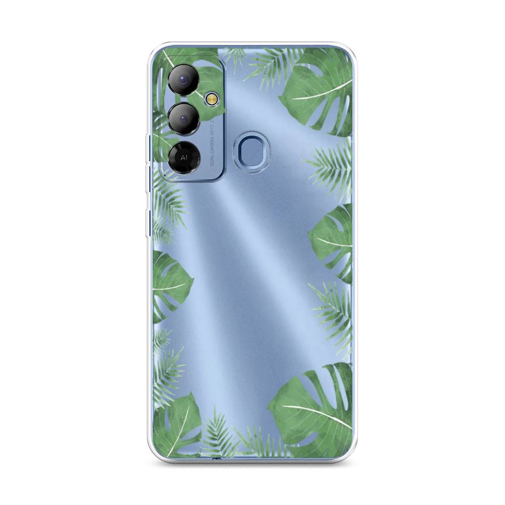 

Чехол Awog на Tecno Pop 6 Go "Листья папоротника рамка", Зеленый, 302950-8