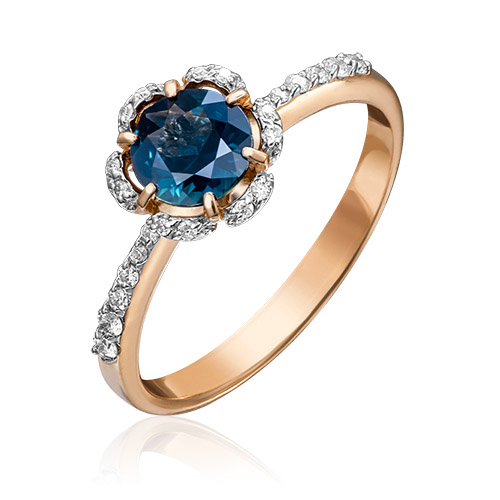 

Кольцо из золота р. 17,5 PLATINA jewelry 01-1496-00-105-1110-30, сапфир\бриллиант, 01-1496-00-105-1110-30