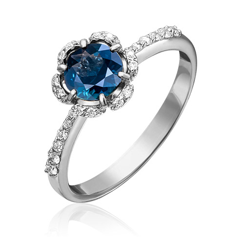 

Кольцо из золота р. , PLATINA jewelry 01-1496-00-105-1120-30, сапфир\бриллиант, 01-1496-00-105-1120-30
