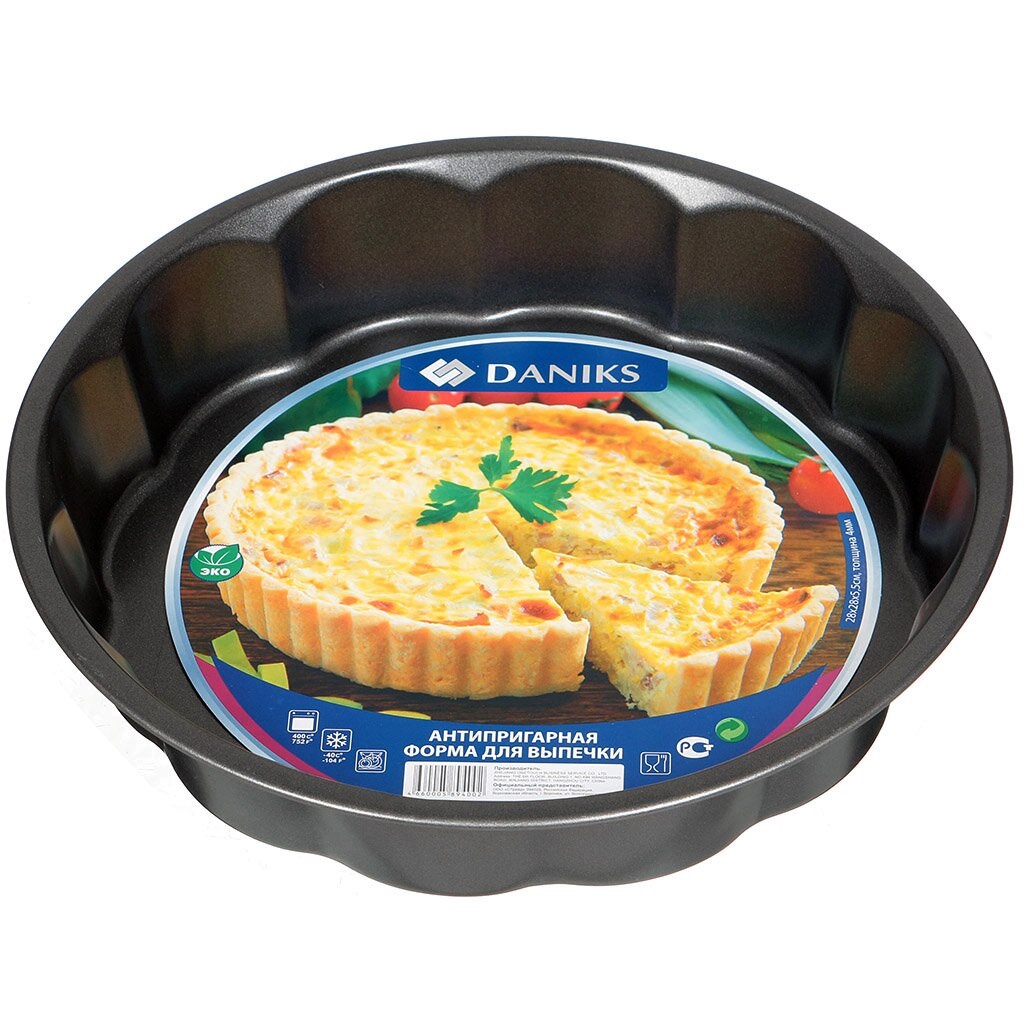 

DANIKS Форма д/выпечки антиприг 28*28*5,5см Цветок K-120, Серый