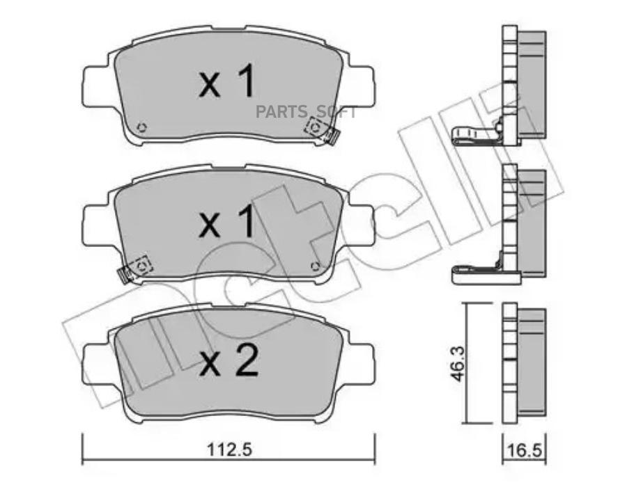 

Монтажный комплект тормозных колодок Metelli 2202920