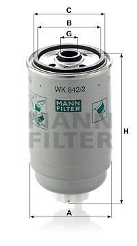 

Фильтр топливный MANN-FILTER WK842/2, WK 842/2