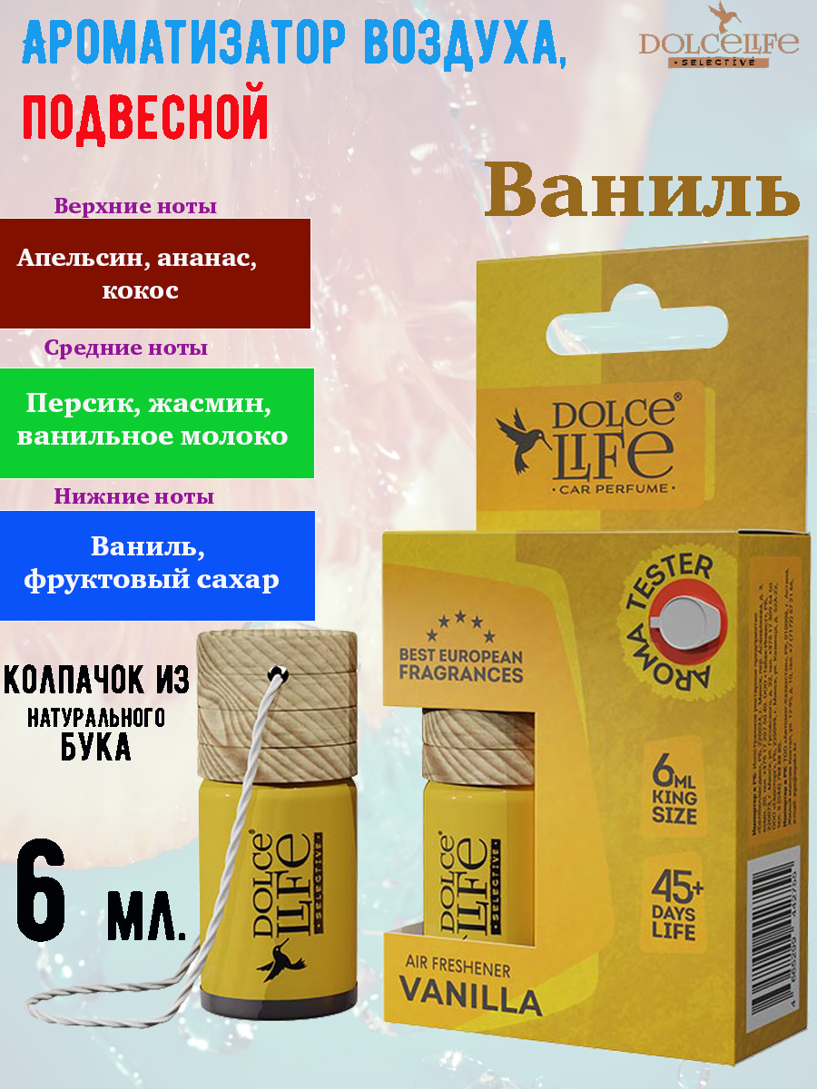

Ароматизатор Tensy, бутылочка с пробкой, Ваниль, 6 мл.