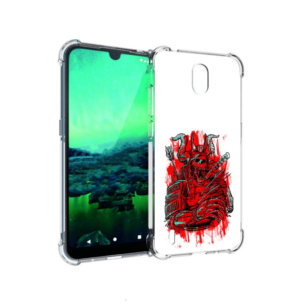 

Чехол MyPads Tocco для Nokia 1.3 красный скелет воин (PT227048.104.413), Прозрачный, Tocco