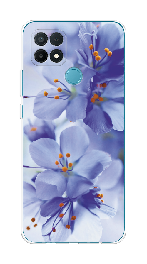 

Чехол на Oppo A15/A15s "Фиолетовые цветки", Фиолетовый;синий, 254750-1