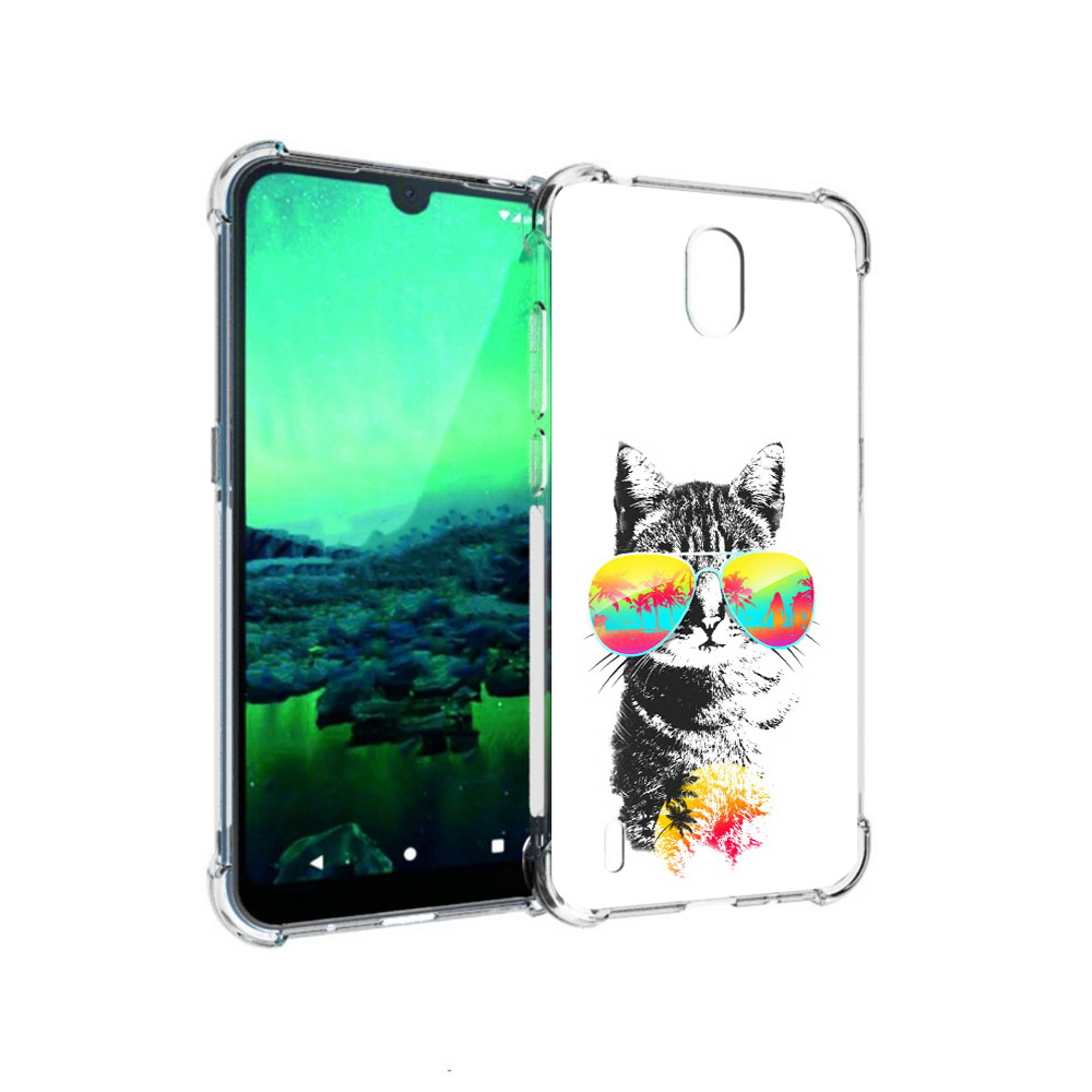 

Чехол MyPads Tocco для Nokia 1.3 крутой кот (PT227048.104.425), Прозрачный, Tocco