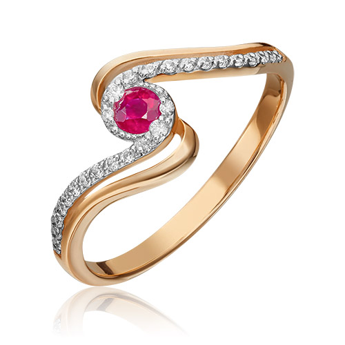 

Кольцо из золота р. , PLATINA jewelry 01-1505-00-107-1110-30, рубин\бриллиант, 01-1505-00-107-1110-30