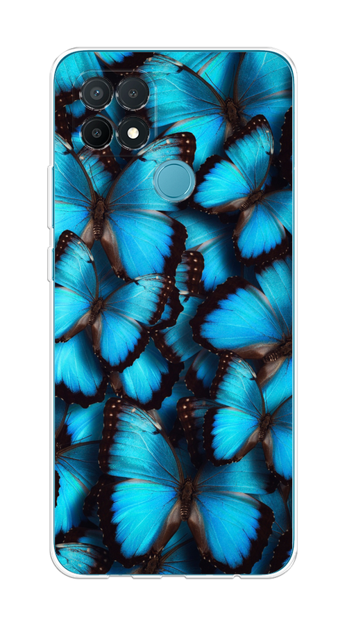 

Чехол на Oppo A15/A15s "Тропическая бабочка 2", Голубой;черный, 254750-1