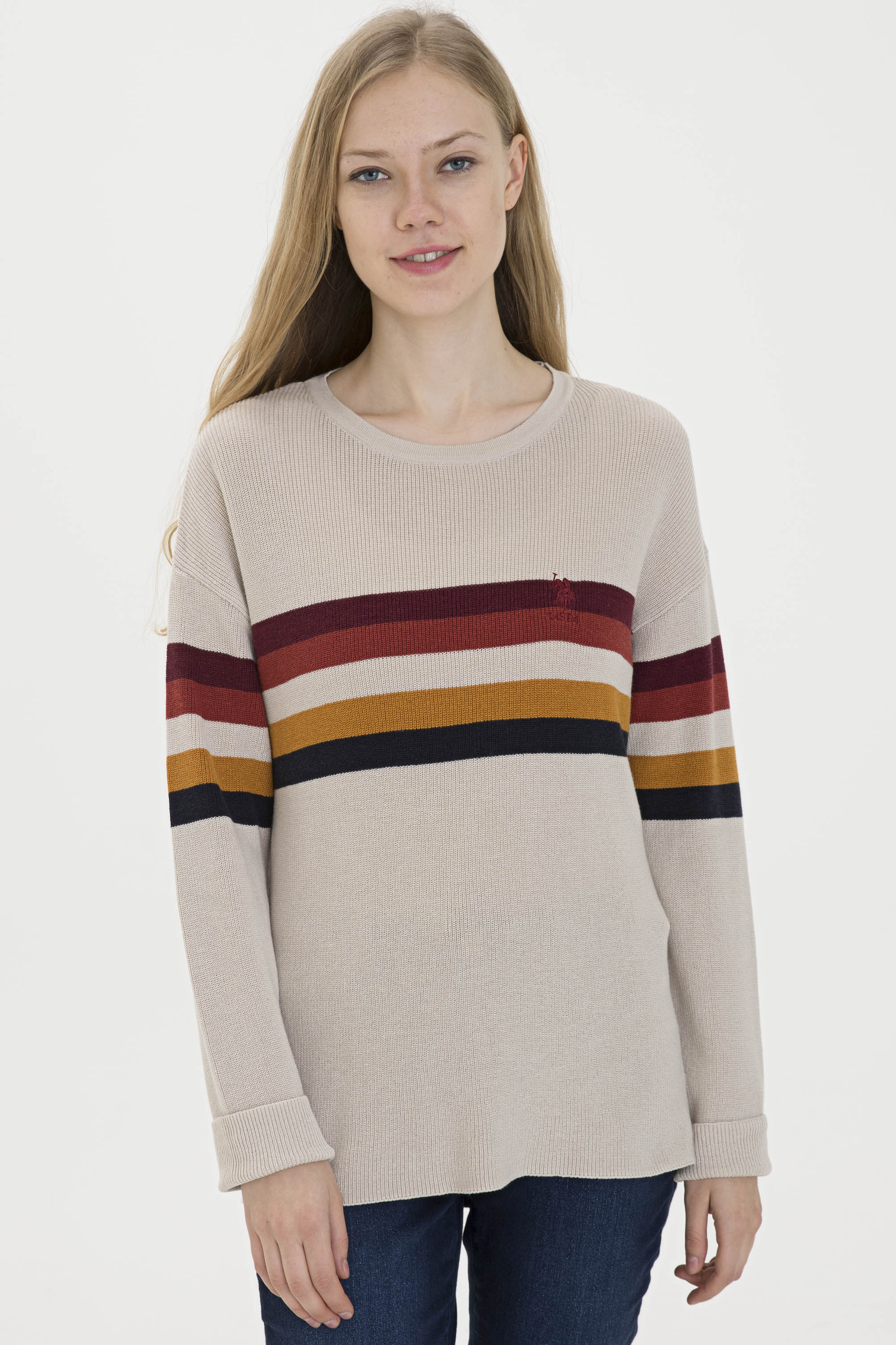 

Джемпер женский U.S. POLO Assn. G082GL0TK0LİZBON бежевый M, G082GL0TK0LİZBON
