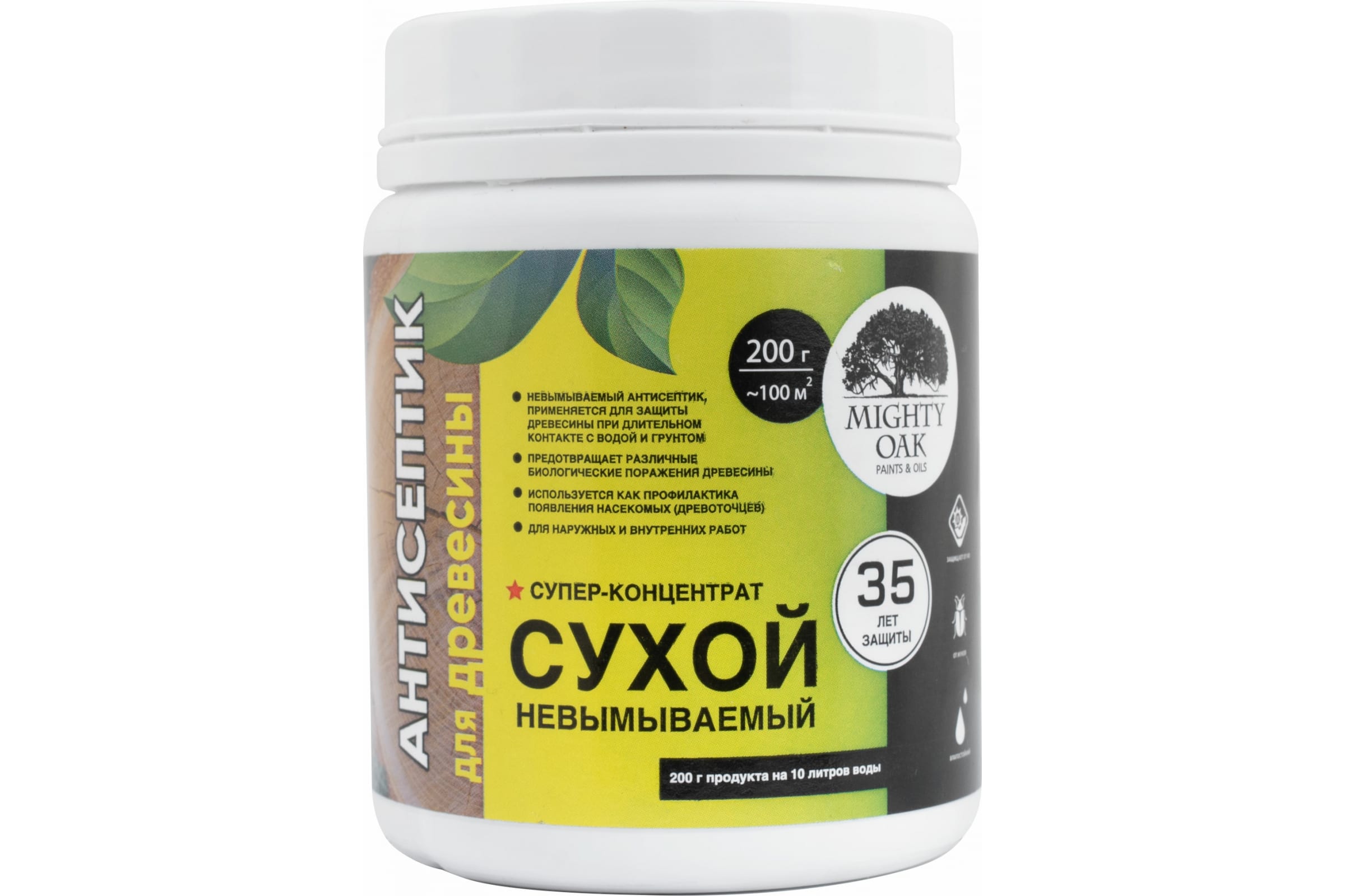 

MIGHTY OAK Антисептик для древесины, сухой, 200г MO170