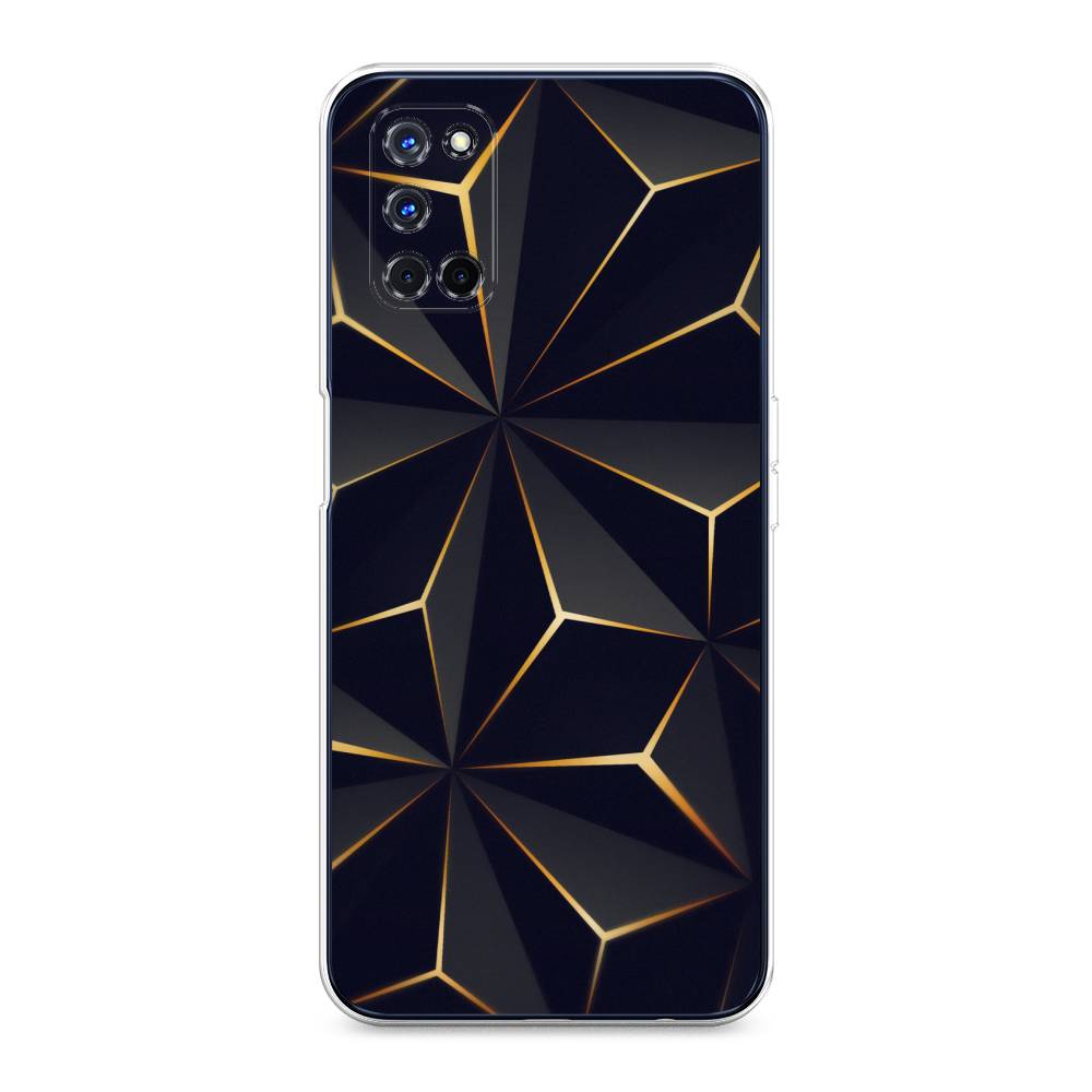 

Чехол для Oppo A52/A72 "Черные полигоны", Золотистый;черный, 253150-3