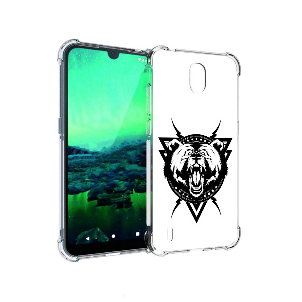 

Чехол MyPads Tocco для Nokia 1.3 медведь в треугольнике (PT227048.104.464), Прозрачный, Tocco