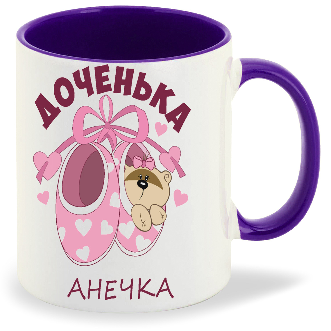 

Кружка CoolPodarok Доченька Анечка пузожитель, Доченька Анечка пузожитель